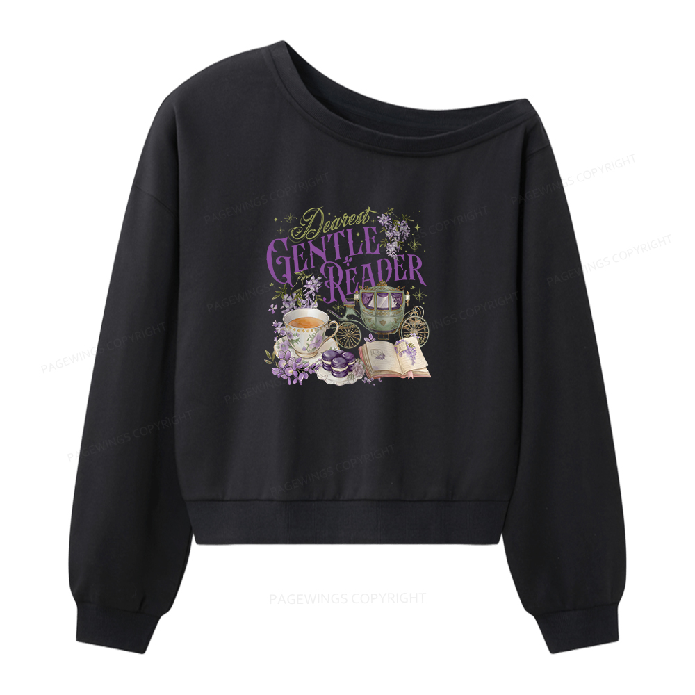 Pagewings Dearest Gentle Reader Women Off Shoulder Sweatshirt