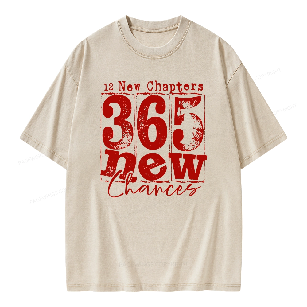 Pagewings 12 New Chapters 365 New Chances  Unisex Washed T-shirt