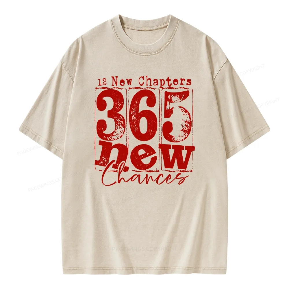 Pagewings 12 New Chapters 365 New Chances Unisex Washed T-shirt