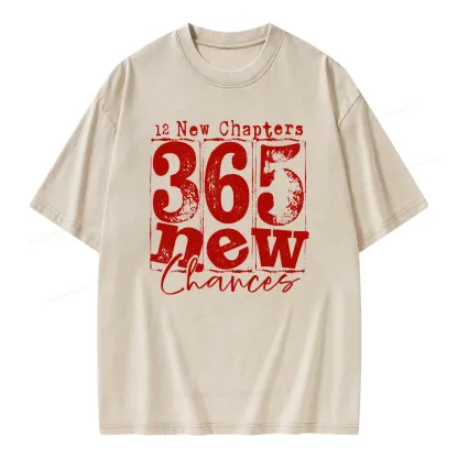 Pagewings 12 New Chapters 365 New Chances  Unisex Washed T-shirt