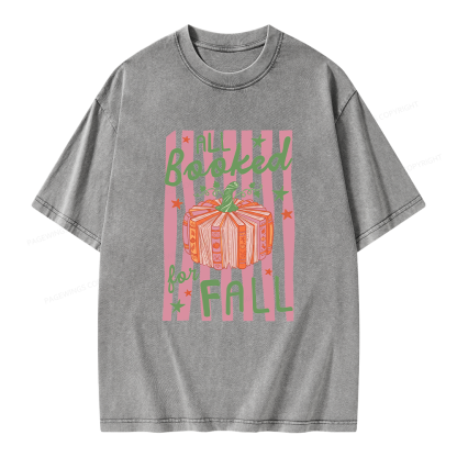 Pagewings All Booked for Fall Unisex Washed T-shirt