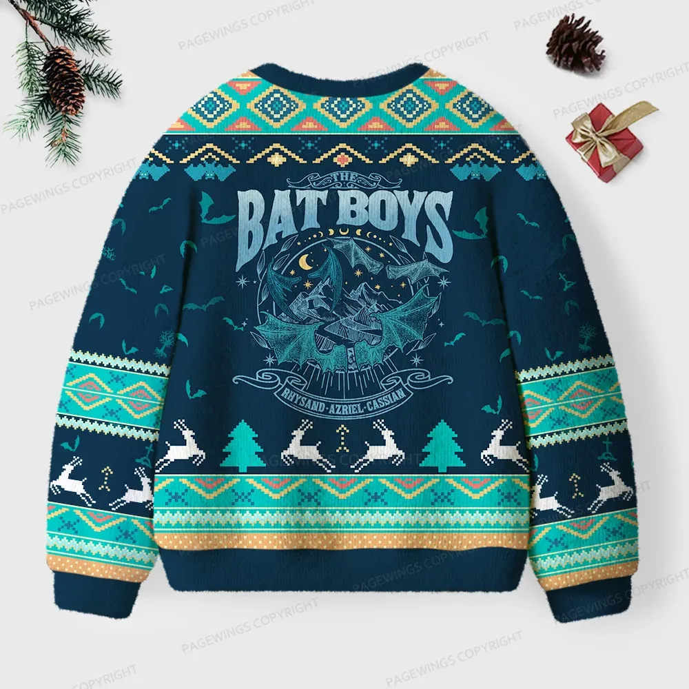 Pagewings Bat Boys Unisex Ugly Knit Sweatshirt