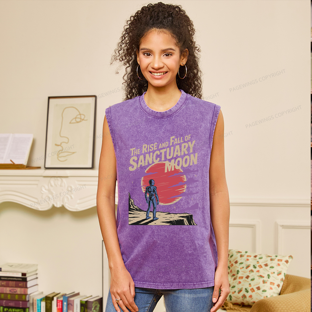 Pagewings The Rise And Fall Of Sanctuary Moon Unisex Washed Tank Top