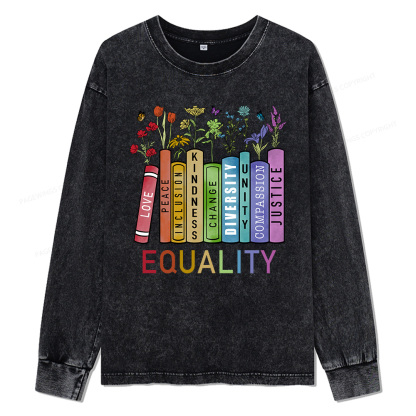 Pagewings Equal Rights Shirt Unisex Washed Long Sleeve T-shirt