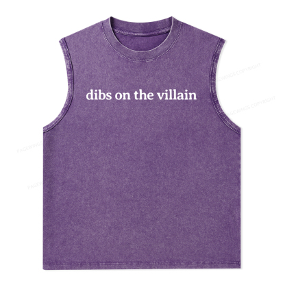 Pagewings Dibs On The Villain Unisex Washed Tank Top