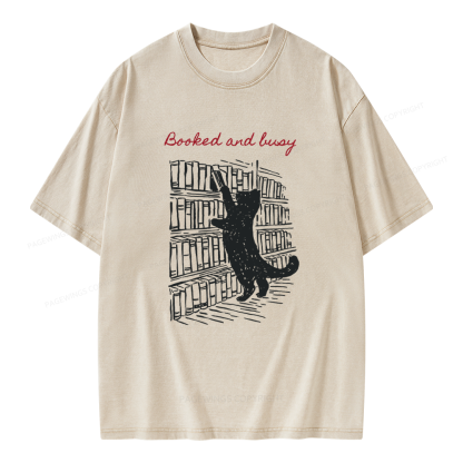 Pagewings Booked and Busy Unisex Washed T-shirt