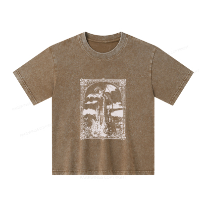 Pagewings Vintage Dragon Unisex Kids Washed T-shirt