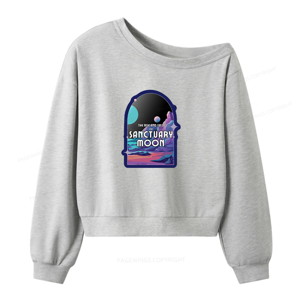 Pagewings Sanctuary Moon Women Off  Shoulder Sweatshirt
