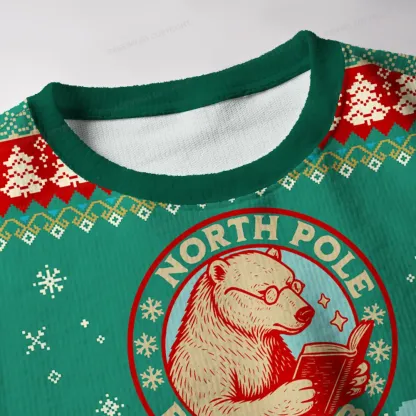 Pagewings North Pole Book Club Unisex Ugly Knit Sweatshirt