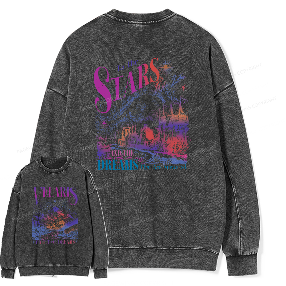 Pagewings Velaris City Of Starlight  Unisex Washed Sweatshirt