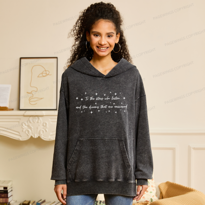 Pagewings To the Stars Who Listen Unisex Washed Hoodie