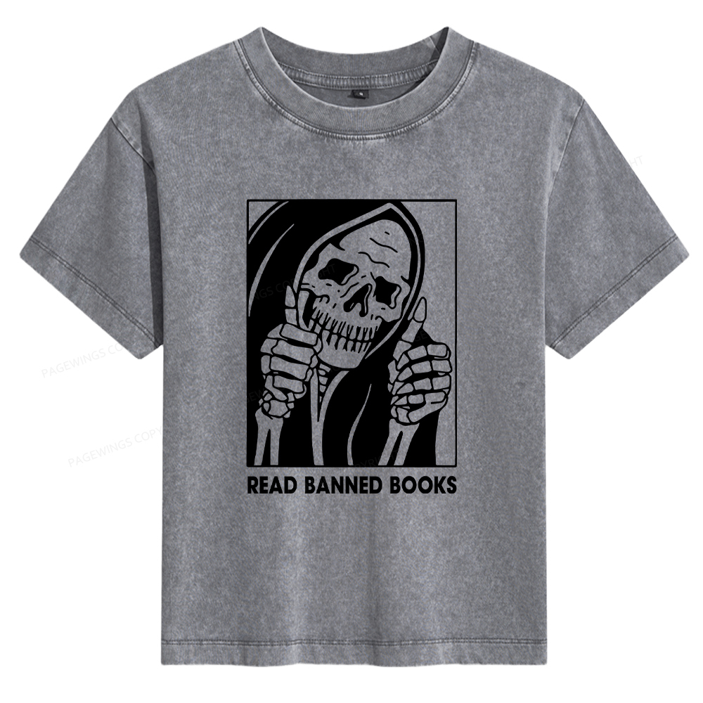 Pagewings Read Banned Books Women's Washed T-shirt