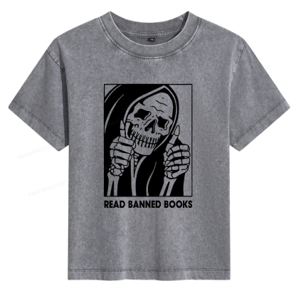 Pagewings Read Banned Books Women's Washed T-shirt
