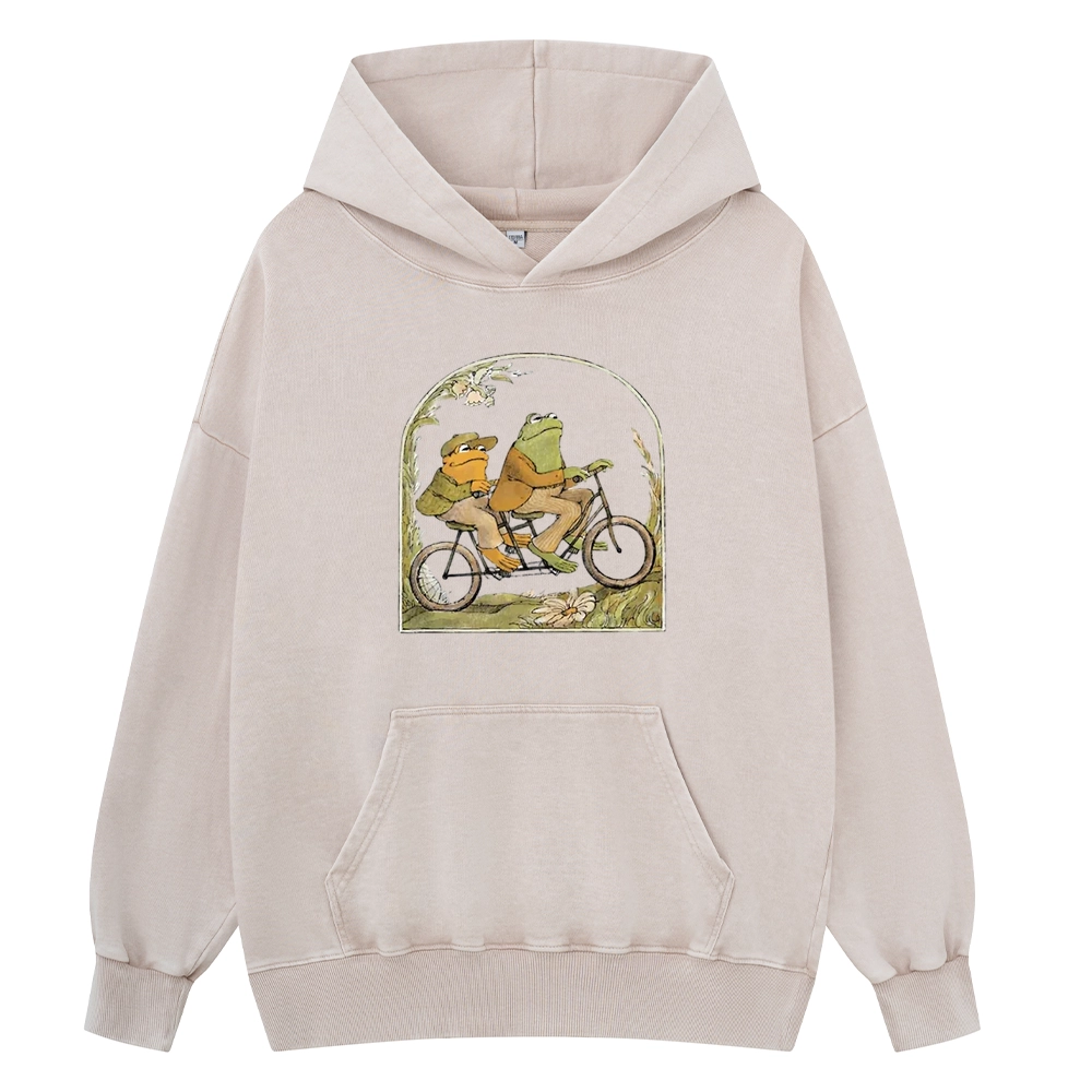Pagewings Frog And Toad Book Vintage Unisex Washed Hoodie