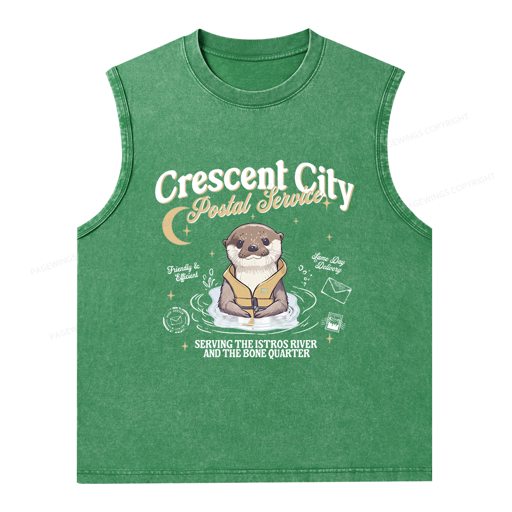 Pagewing Reading Fantasy Bookish Unisex Washed Tank Top