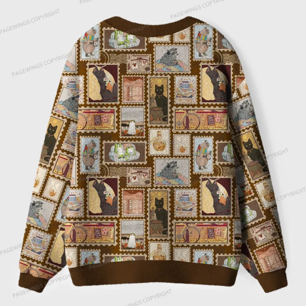 Pagewings Vintage Reading Unisex Ugly Cardigan Sweaters