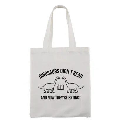 Pagewings Dinosaurs Didn't Read Tote Bag