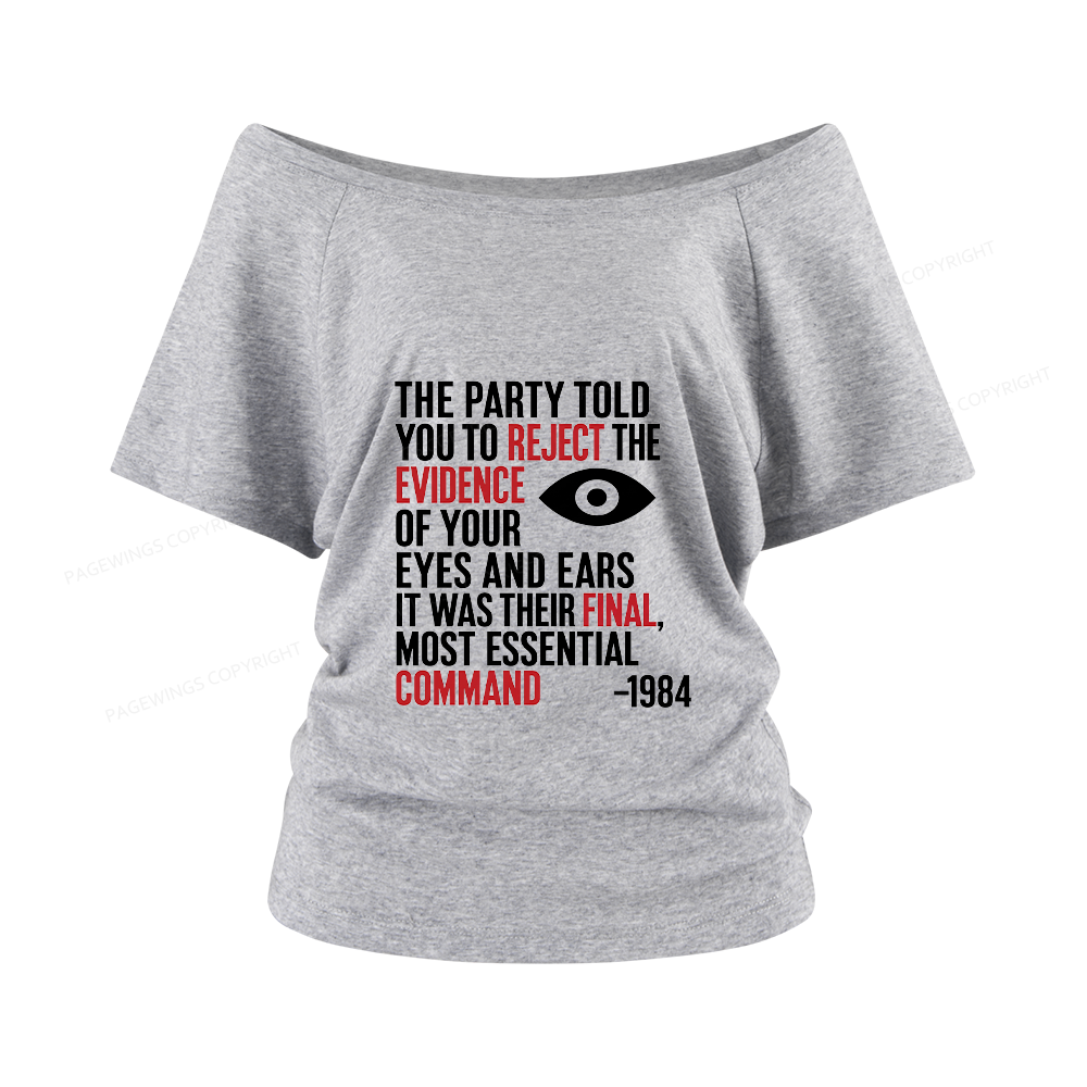 Pagewings Dystopia Quote Women Off Shoulder T-shirts