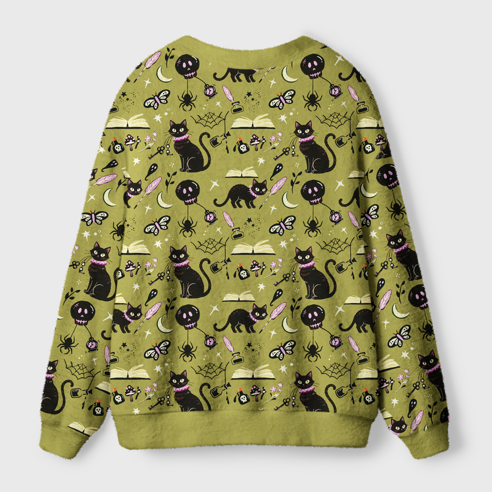 Pagewings Cat Book Lover Light Knit Unisex Cardigan Sweaters