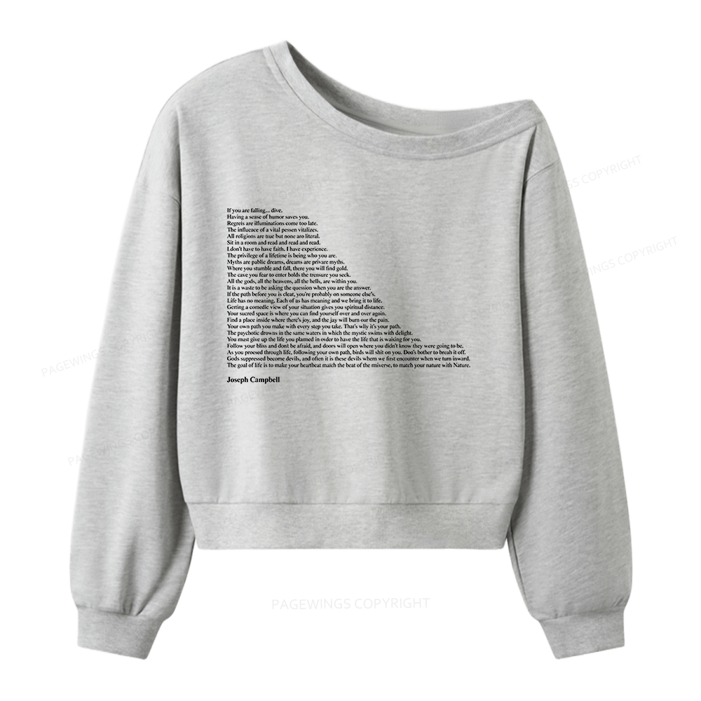 Pagewings Literature Quotes Women Off Shoulder Sweatshirt