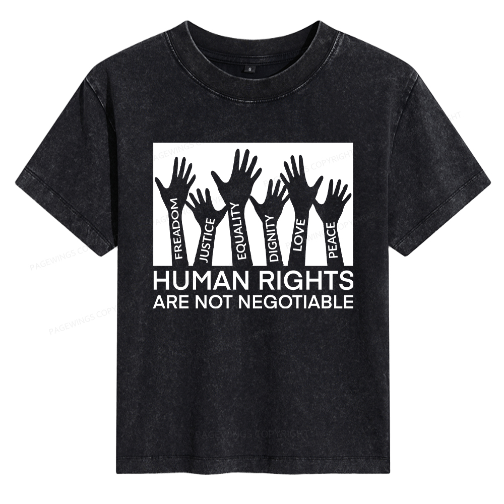 Pagewings Human Rights Are Not Negotiable Women's Washed T-shirt