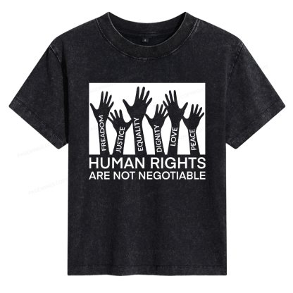 Pagewings Human Rights Are Not Negotiable Women's Washed T-shirt