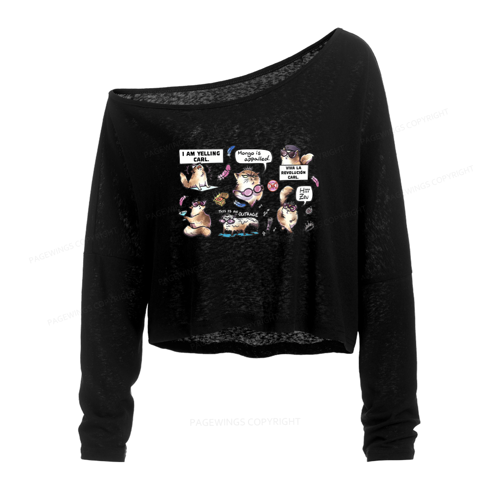 Pagewings Sci Fi Bookish Slouchy Long Sleeve Off Shoulder T-shirt