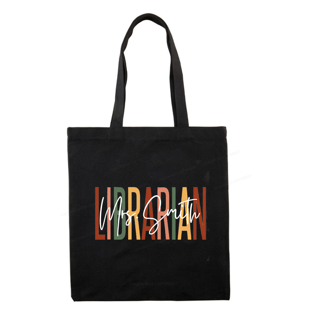 Pagewing Personalized Librarian Tote Bag