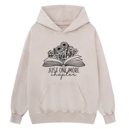 Pagewings Just One More Chapter Unisex Washed Hoodie