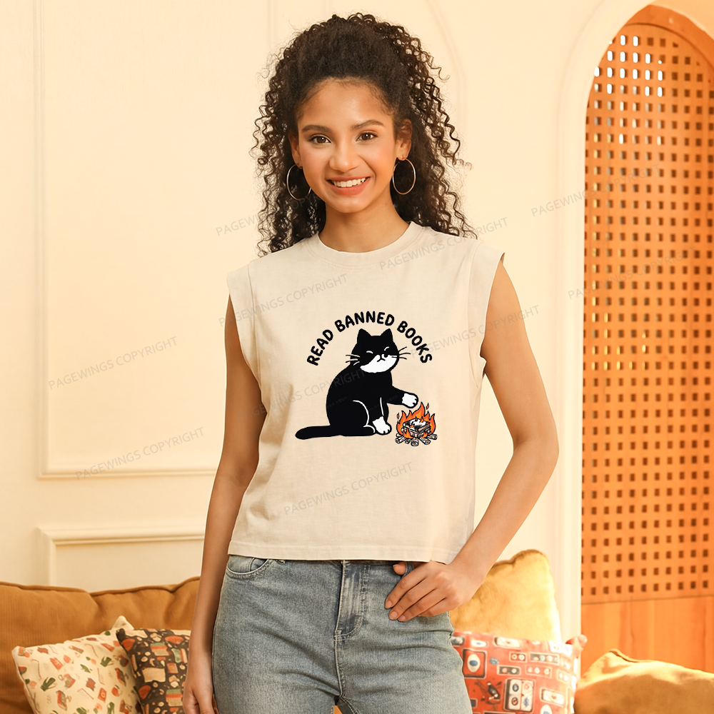 Pagewings Read Banned Books Women's Washed Tank Top