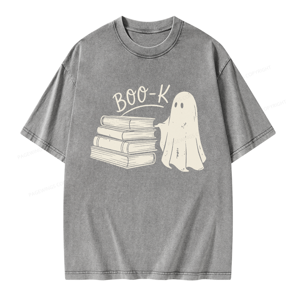 Pagewings Book Ghost Unisex Washed T-shirt