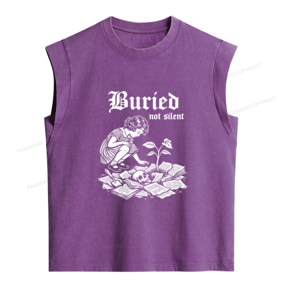 Pagewings  Dark Humor Skull Women's Washed Tank Top