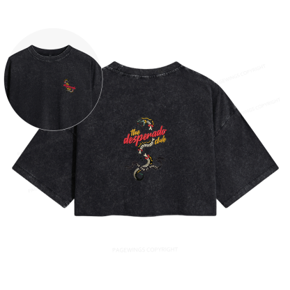 Pagewings The Desperado Club Women's Washed Cropped T-shirt