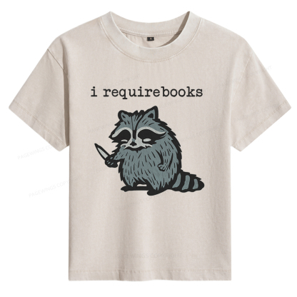 Pagewings I Require Books Women's Washed T-shirt