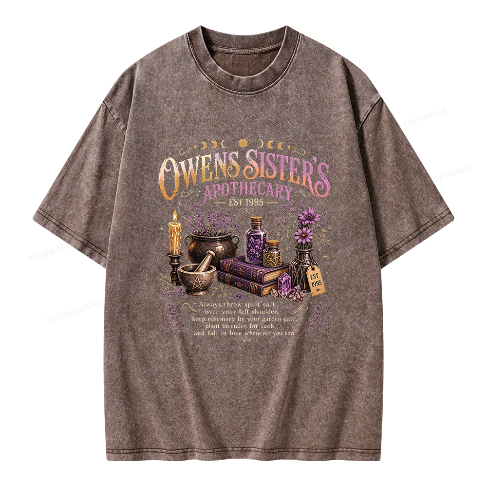 Pagewings Mystical Witchy Unisex Washed T-shirt