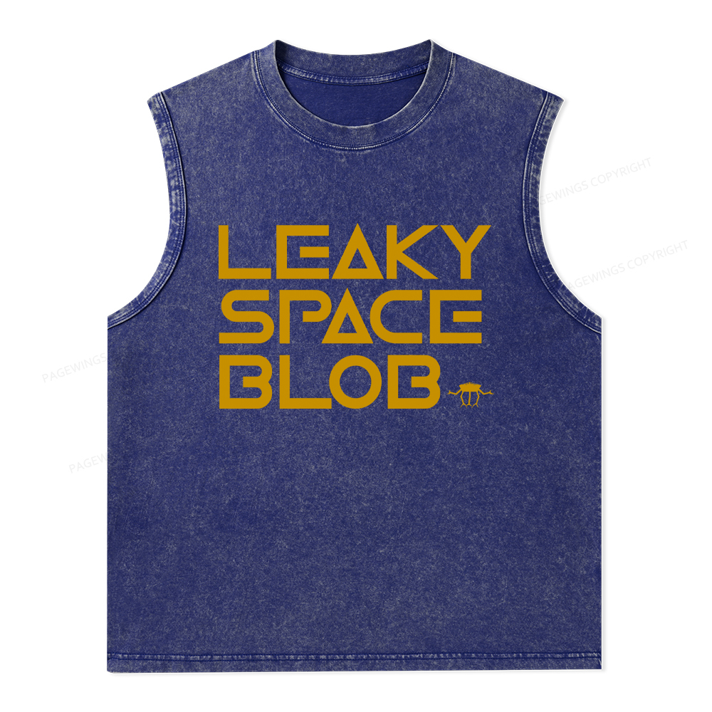 Pagewings Leaky Space Blob Unisex Washed Tank Top