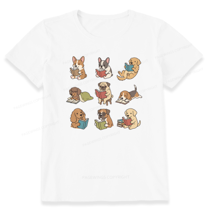 Pagewings Funny Dog Reading Unisex Classic T-shirt