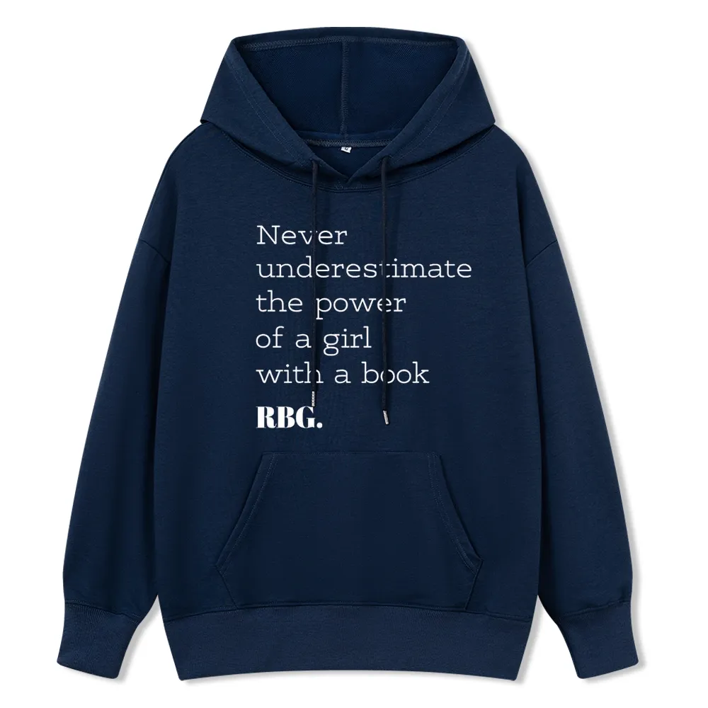Pagewings Never Underestimate The Power Of a Girl With a Book Unisex Classic Hoodie