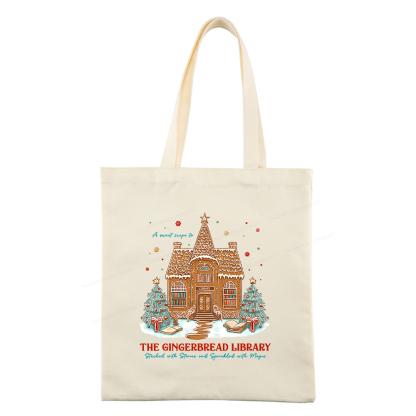 Pagewings Gingerbread Library Tote Bag