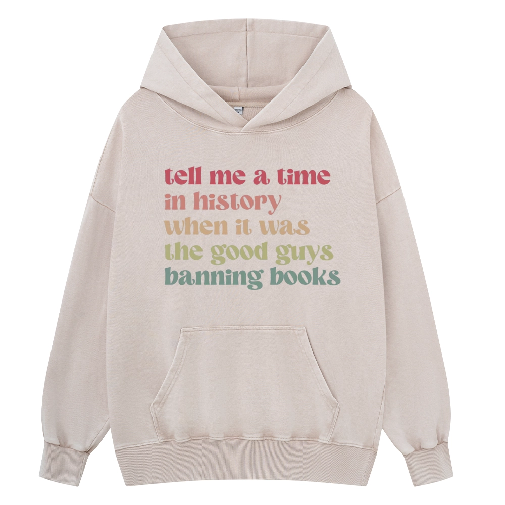 Pagewings Tell Me a Time in History Unisex Washed Hoodie