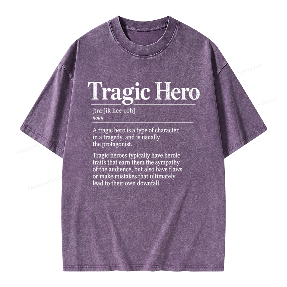 Pagewings Tragic Hero Unisex Washed T-shirt