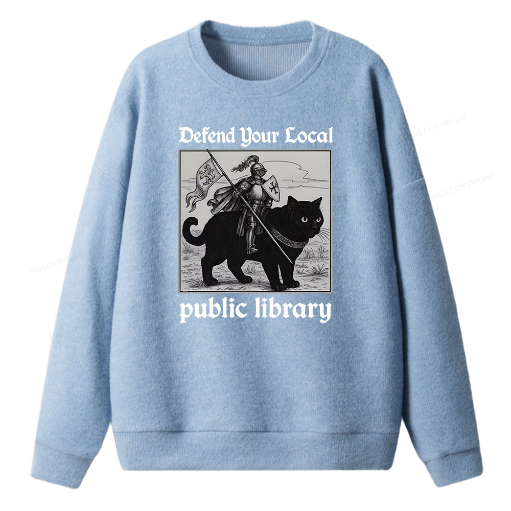 Pagewings Defend Your Local public library Unisex Knit Sweatshirt