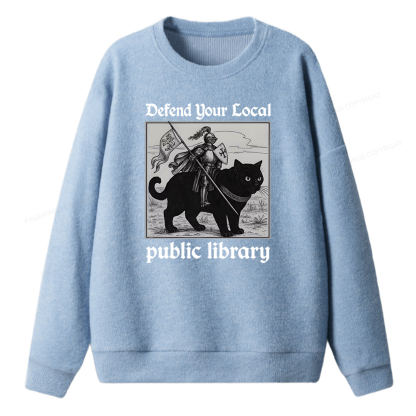 Pagewings Defend Your Local public library Unisex Knit Sweatshirt