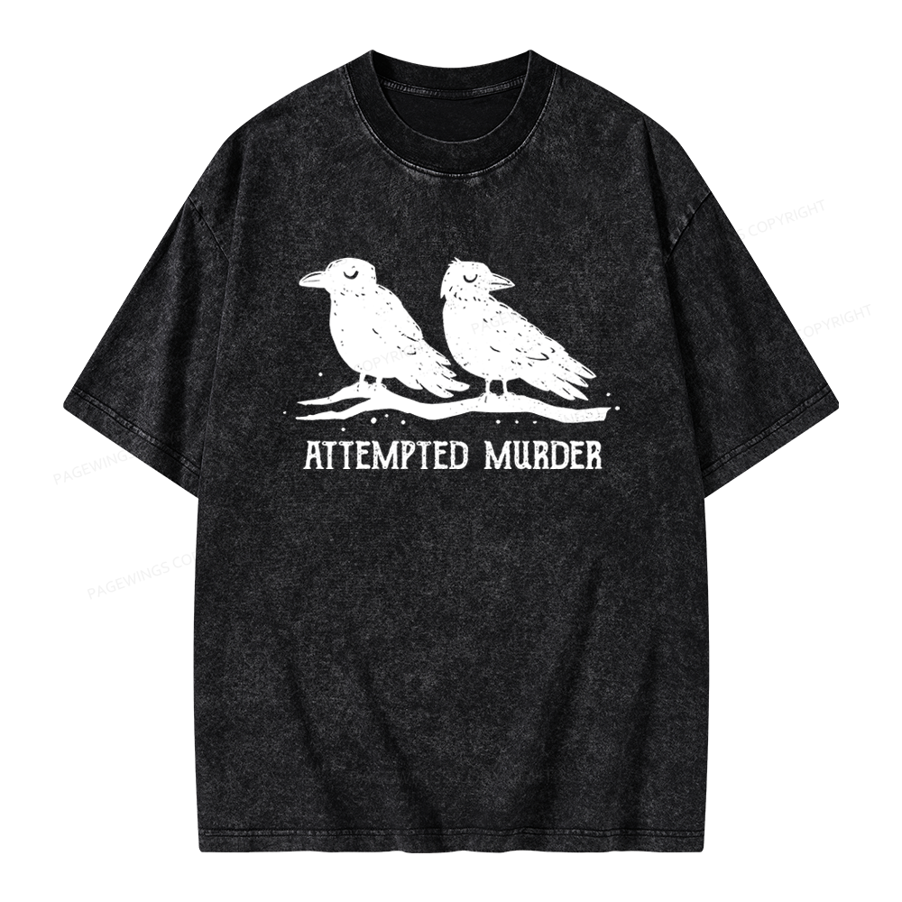 Pagewings Attempted Murder Unisex Washed T-shirt
