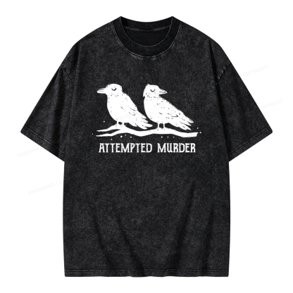 Pagewings Attempted Murder Unisex Washed T-shirt