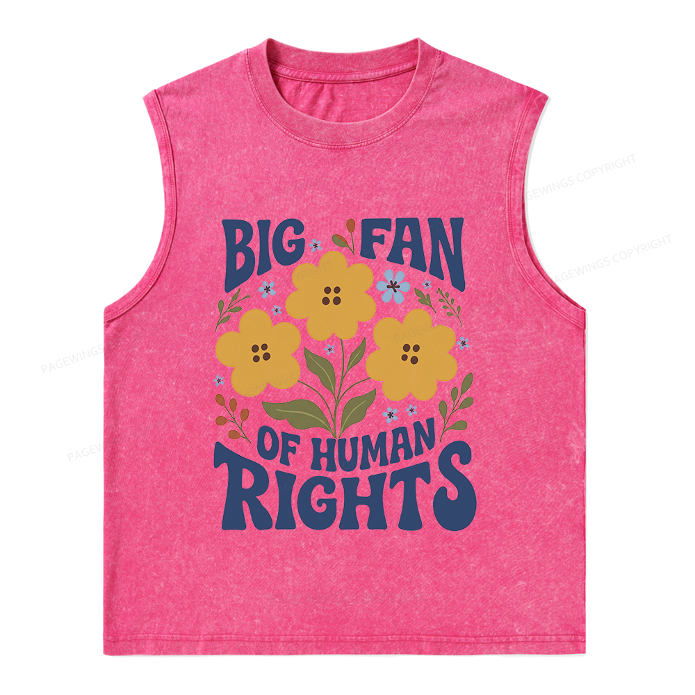 Pagewings Big Fan of Human Rights Unisex Washed Tank Top