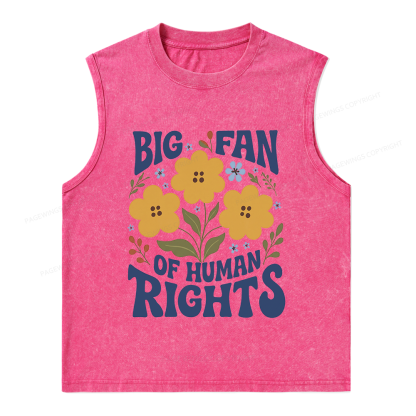 Pagewings Big Fan of Human Rights Unisex Washed Tank Top
