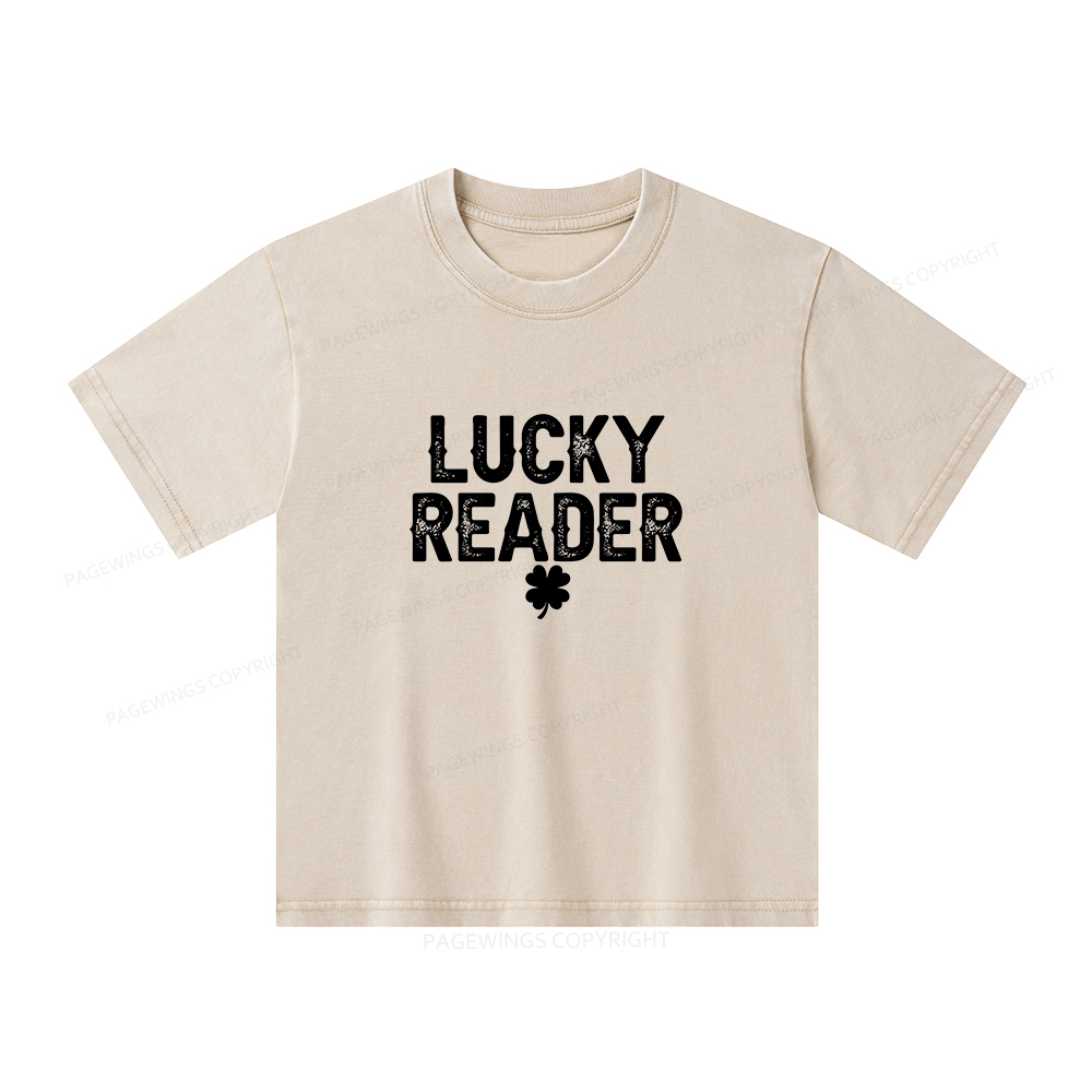 Pagewings Lucky and Lucky Fucker Graphic Tees Unisex Kids Washed T-shirt