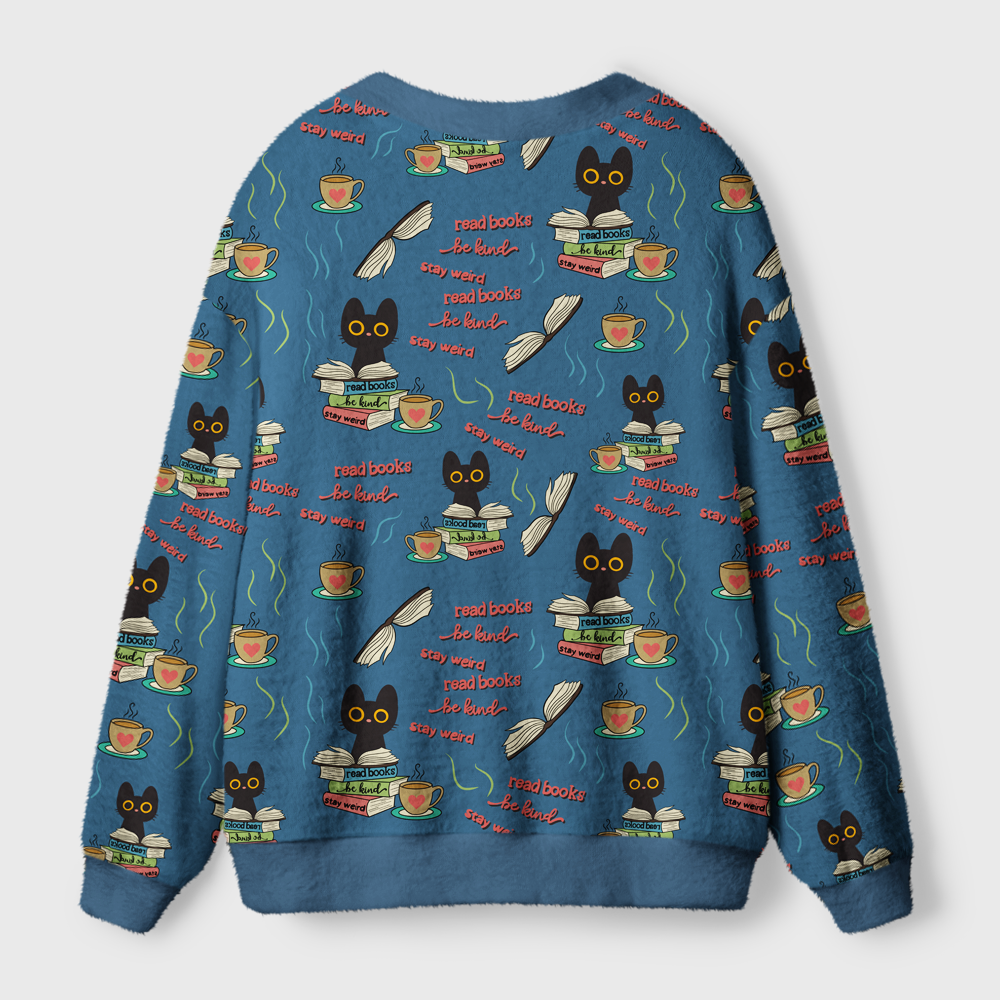 Pagewings Read Books Be Kind Stay Weird Light Knit Unisex Cardigan Sweaters