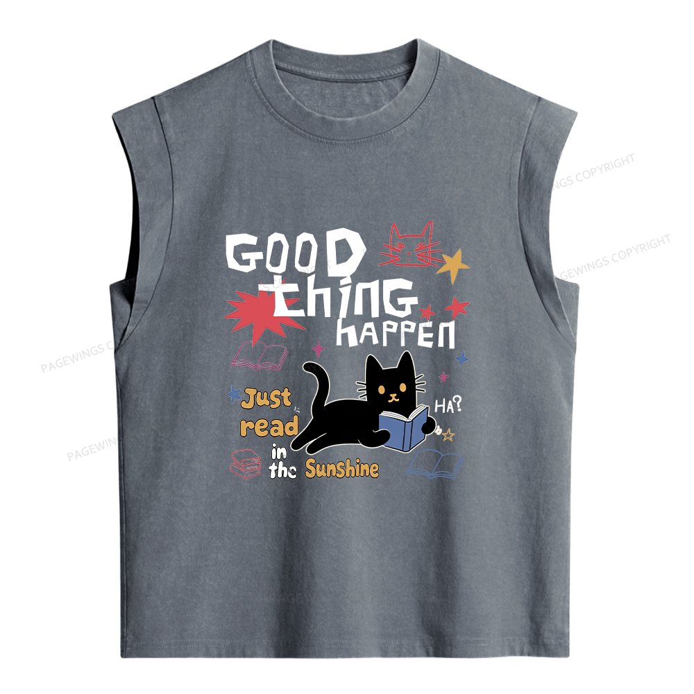 Pagewings Good Thing Happen Women's Washed Tank Top